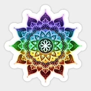 Mandala of Chakras in the 7 colors of the rainbow Sticker